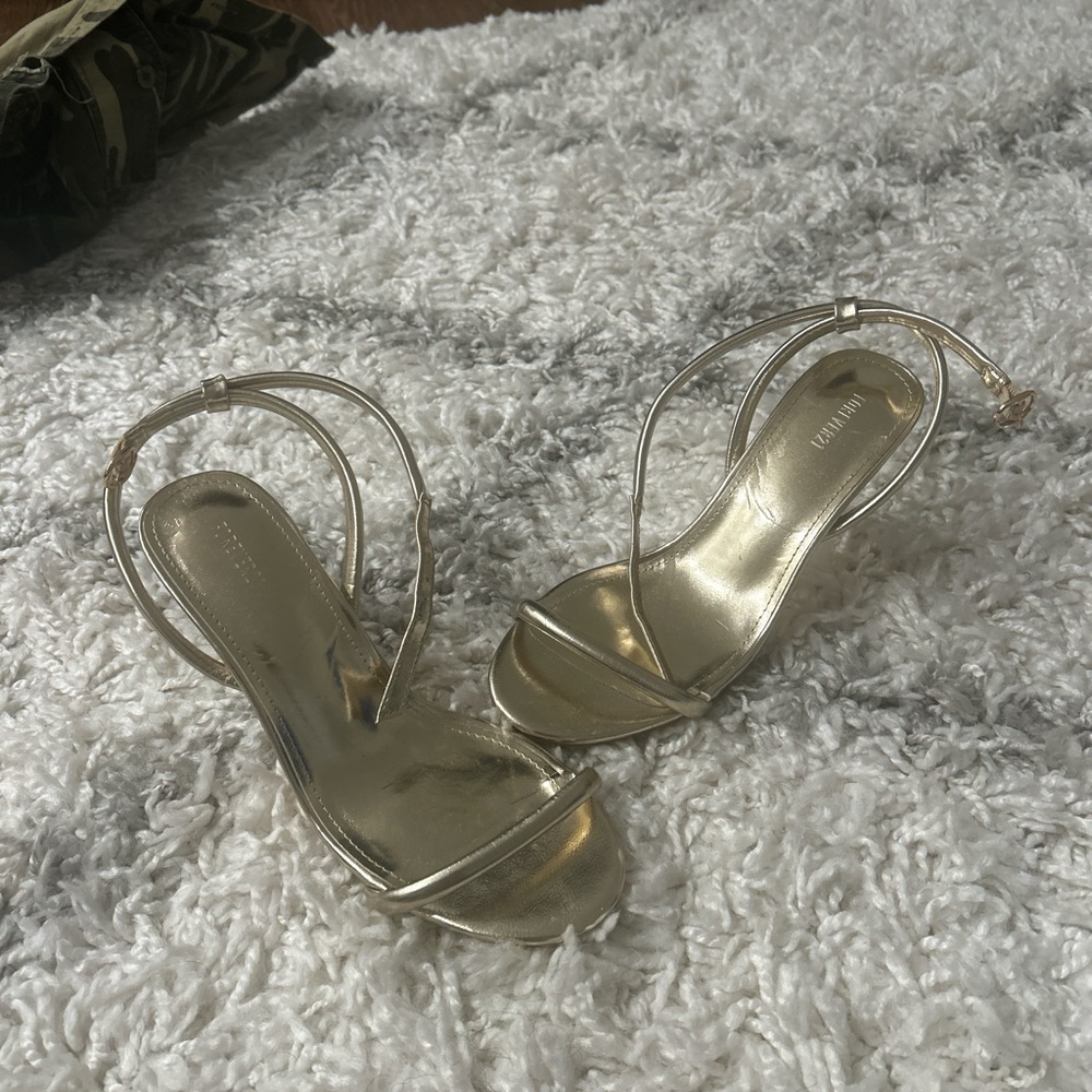 Forever 21 Metallic Gold Strappy Heels